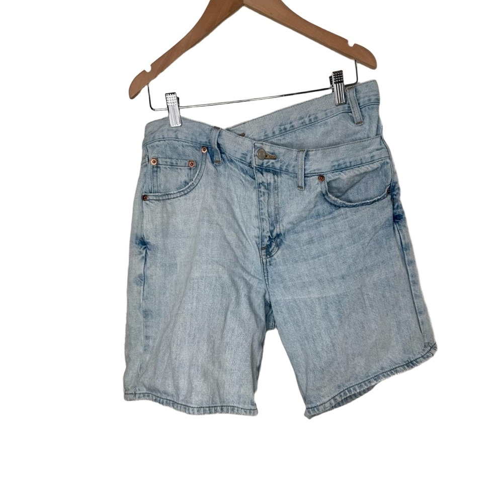 Pistola Light Wash Denim Shorts | Crossover Waist Bobbie Jean short Retro Summer - Picture 2 of 7